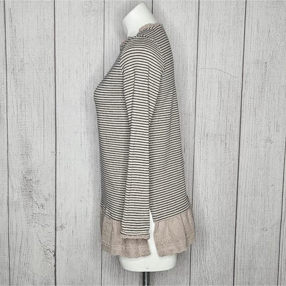 Goodnight Macaroon Striped Tunic with Eyelet Lace Hem, size 8 - Picture 4 of 7